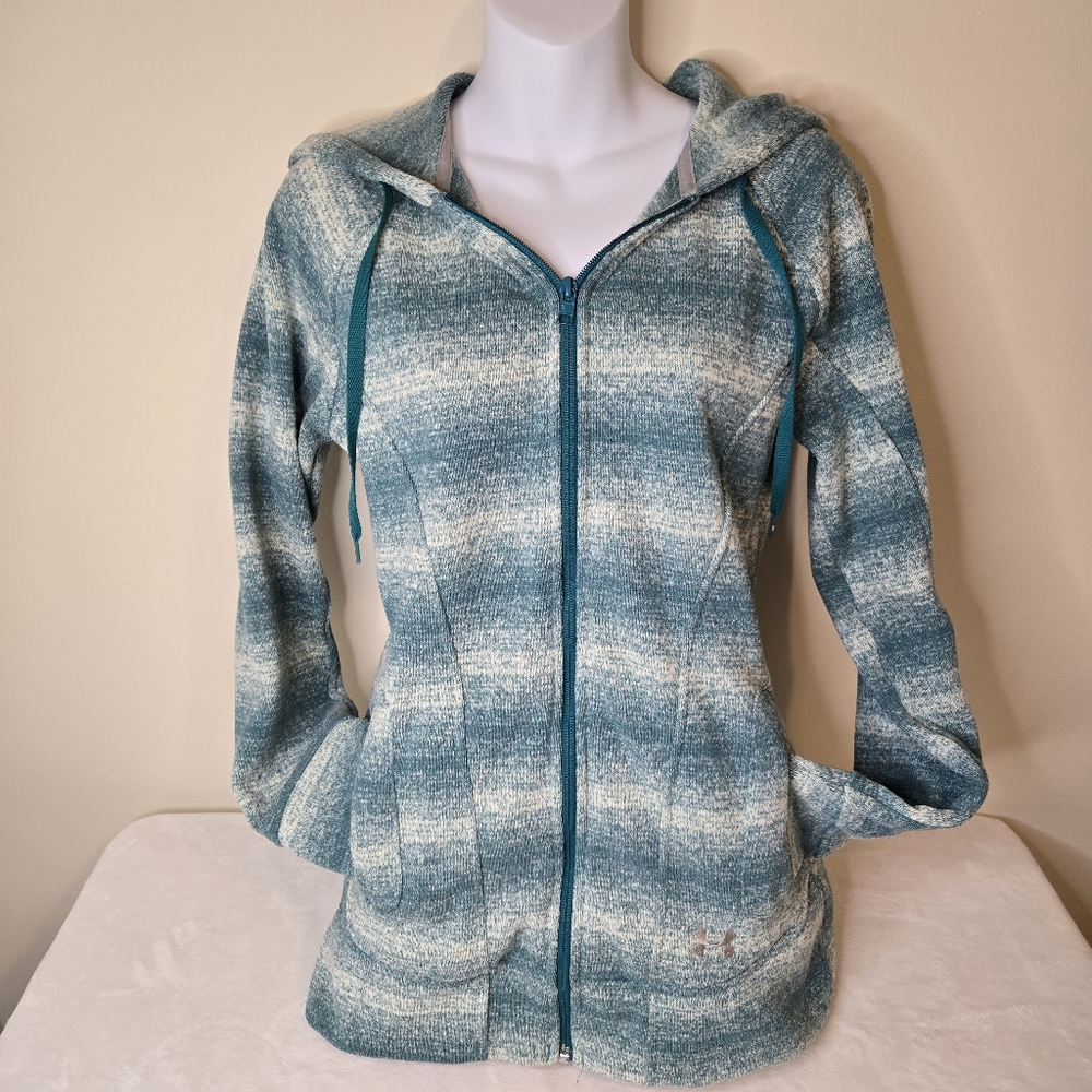 Teal and Cream Zip-Up Under Armour Hoodie